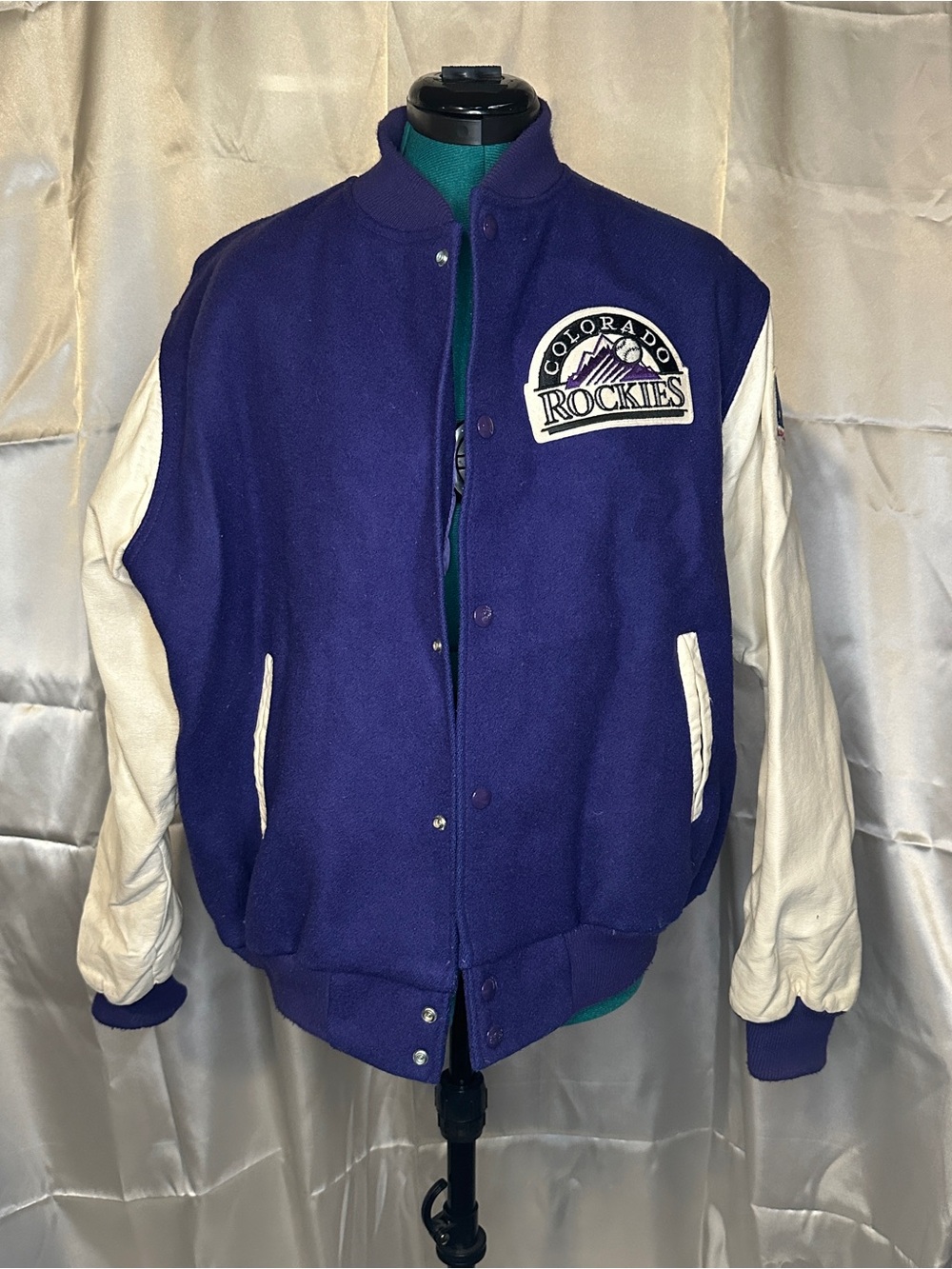 Vintage Colorado Rockies MLB Varsity Style Jacket Size L